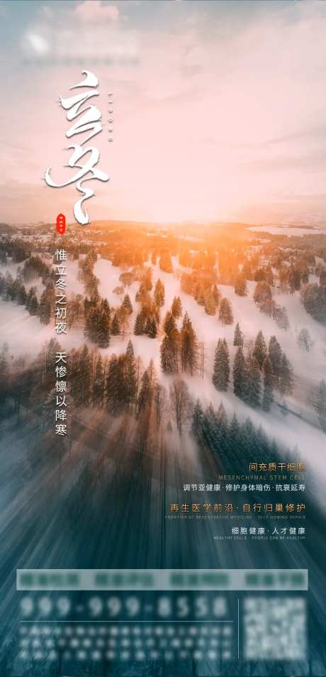 冬雪林海立冬海报-采灵感-https://www.cailinggan.com/