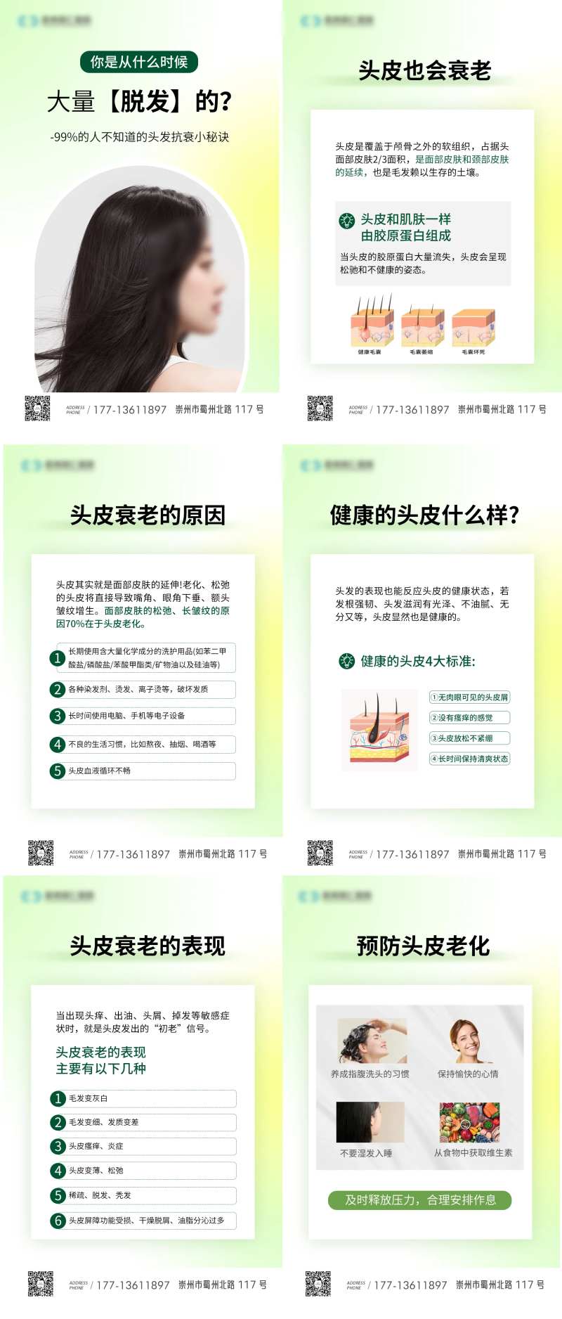 脱发养发科普系列海报-采灵感-cailinggan.com