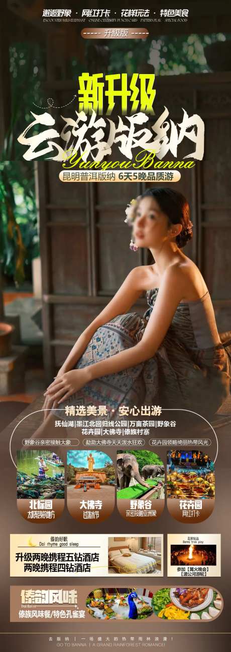 云南版纳旅游海报-采灵感-https://www.cailinggan.com/