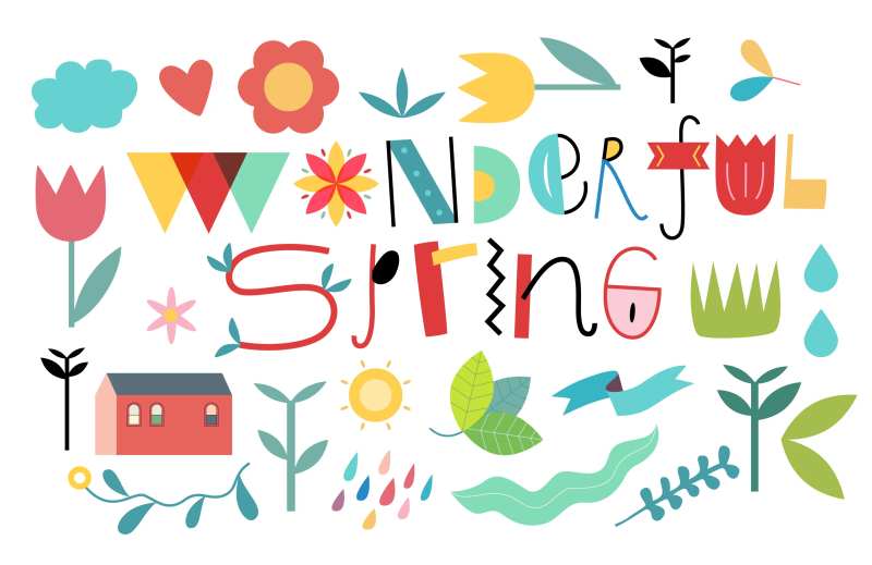 彩色春天春季活动展板-采灵感-cailinggan.com