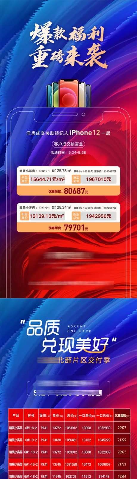 地产房源信息表买房送手机系列海报-采灵感-https://www.cailinggan.com/