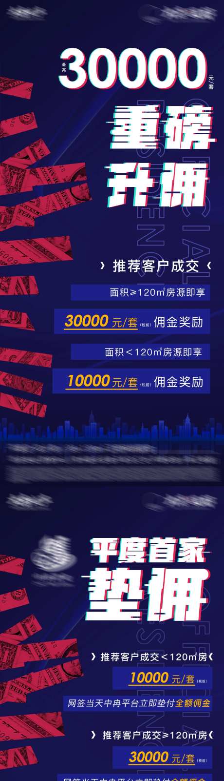 地产中介佣金加码海报-采灵感-https://www.cailinggan.com/