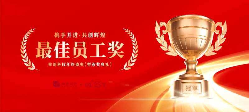 最佳员工颁奖典礼活动海报展板-采灵感-cailinggan.com