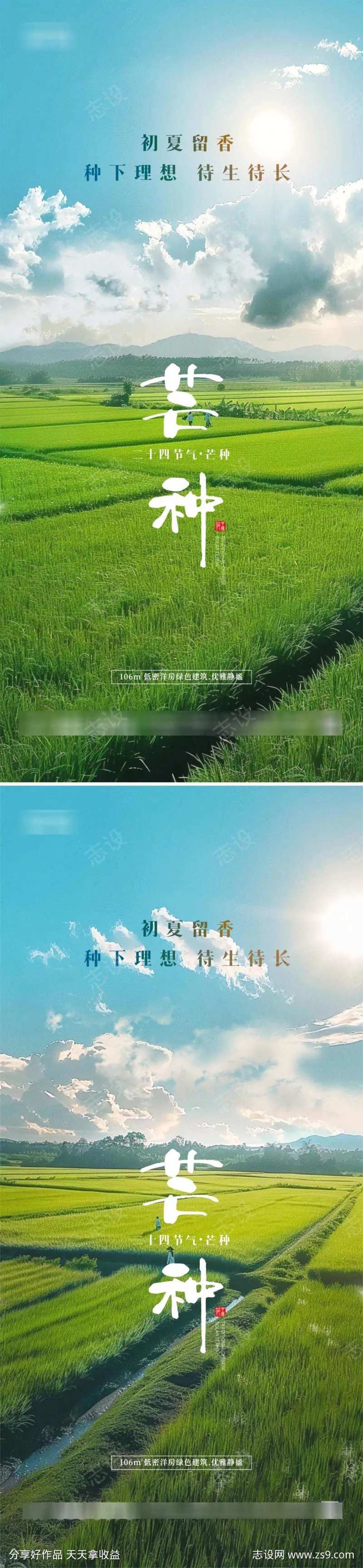 地产芒种田野海报-采灵感-cailinggan.com