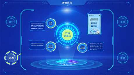 蓝色科技可视化界面-采灵感-https://www.cailinggan.com/