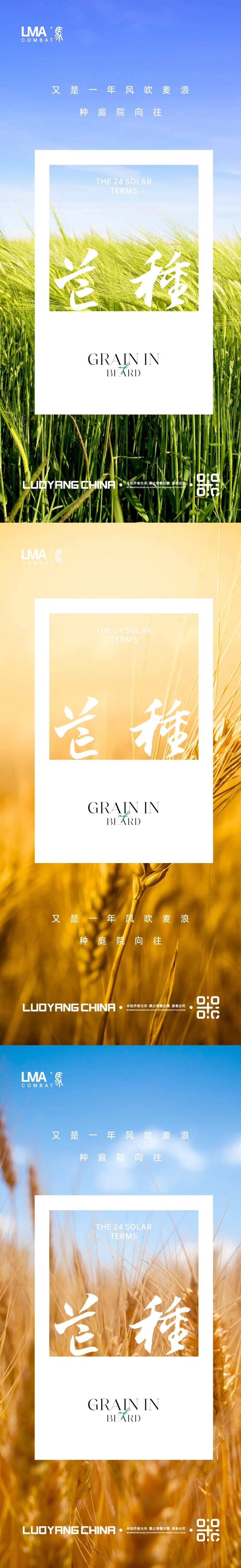 地产芒种节日节气海报系列刷屏海报-采灵感-cailinggan.com