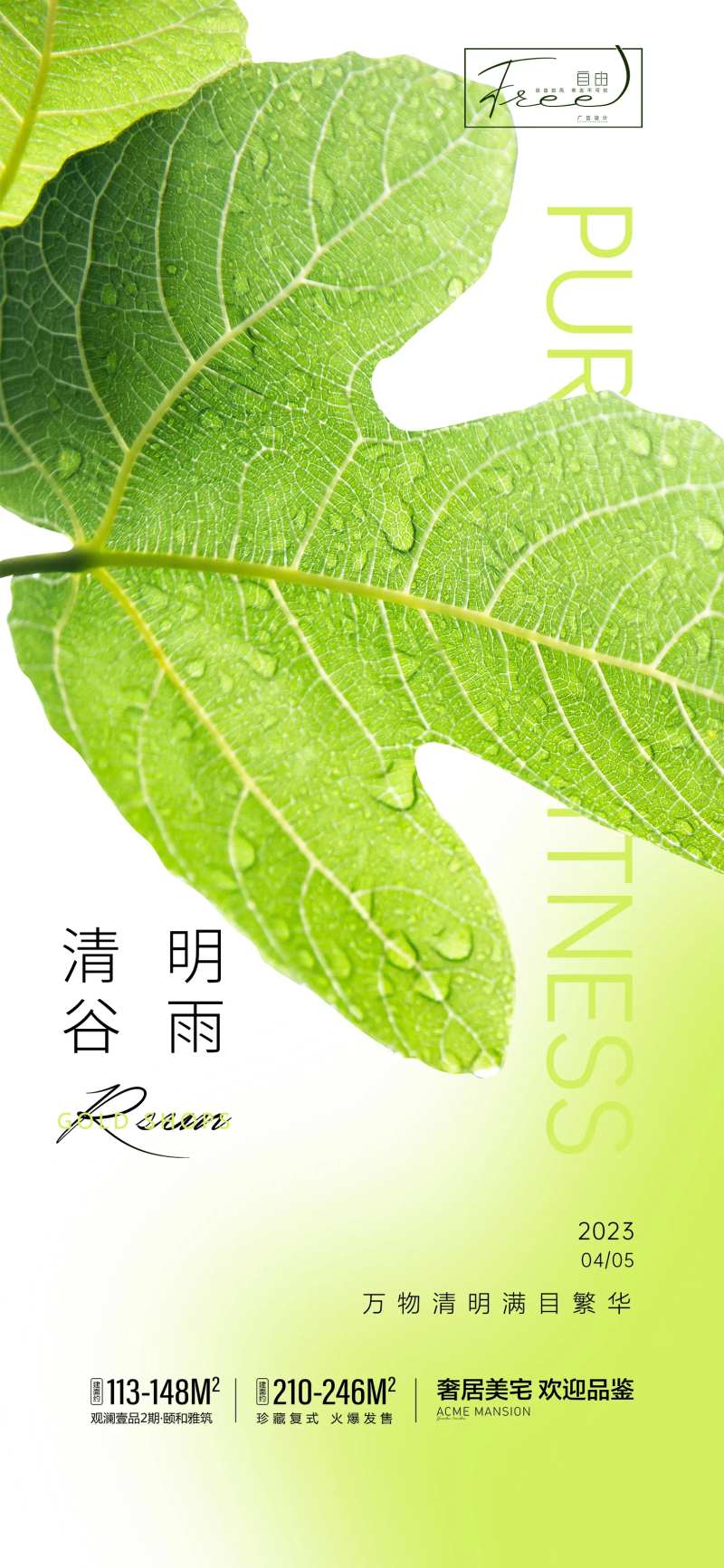 清明谷雨节气海报-采灵感-cailinggan.com