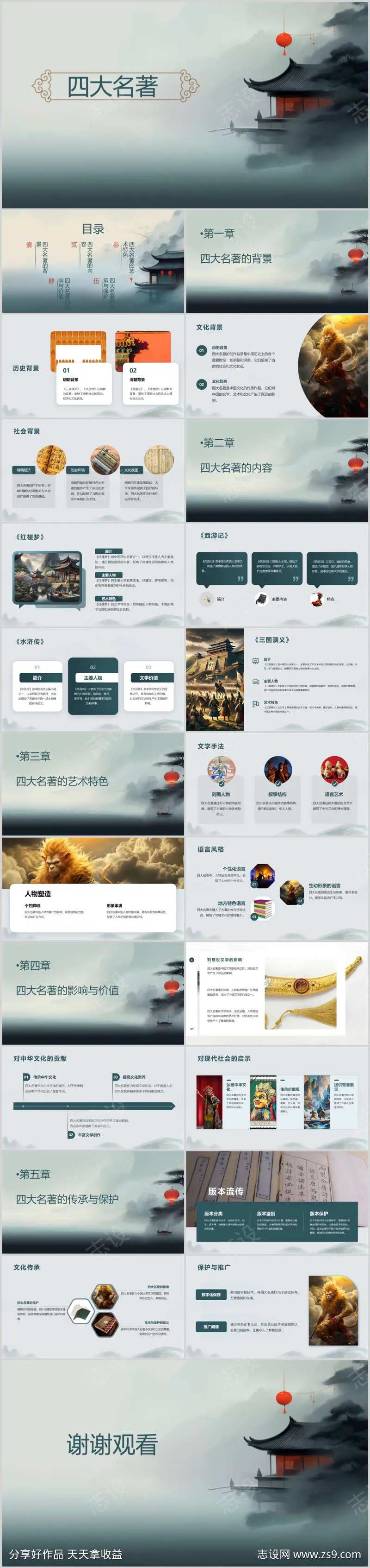 四大名著的价值影响PPT-采灵感-cailinggan.com