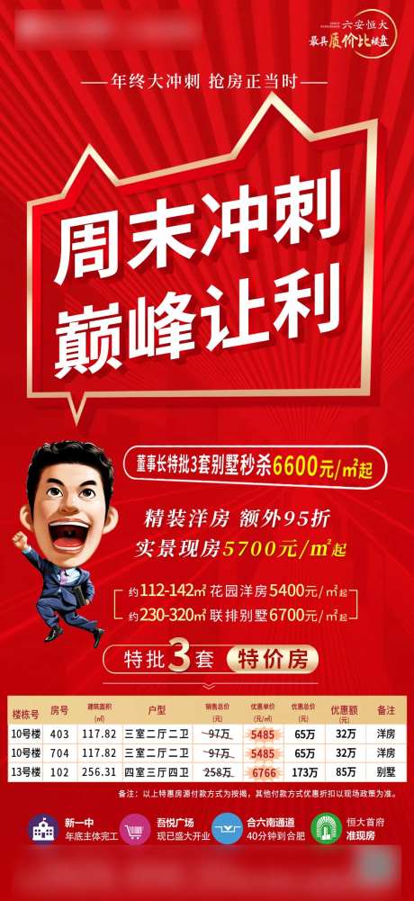 地产特价房周末钜惠冲刺海报-采灵感-https://www.cailinggan.com/
