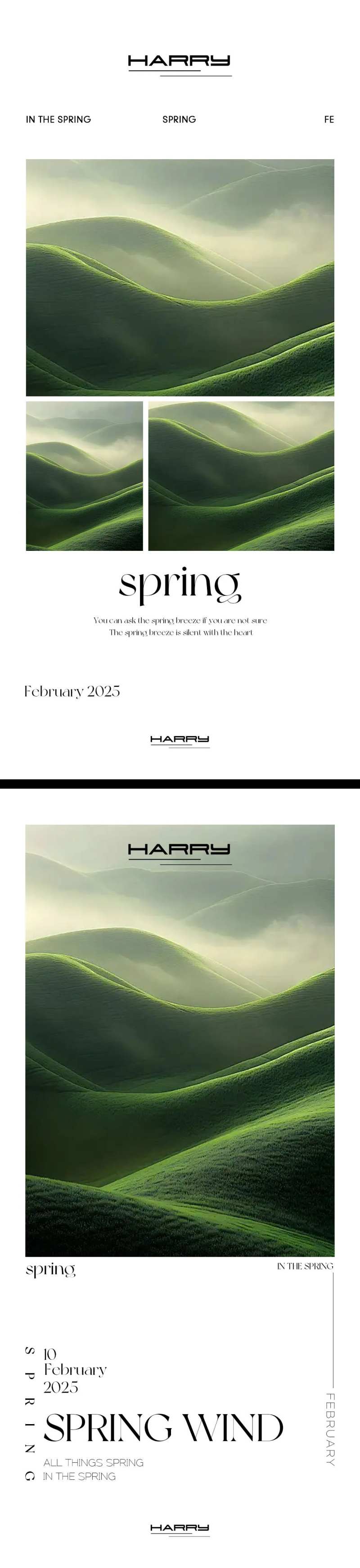 春天绿色极简文艺高级感海报-采灵感-cailinggan.com