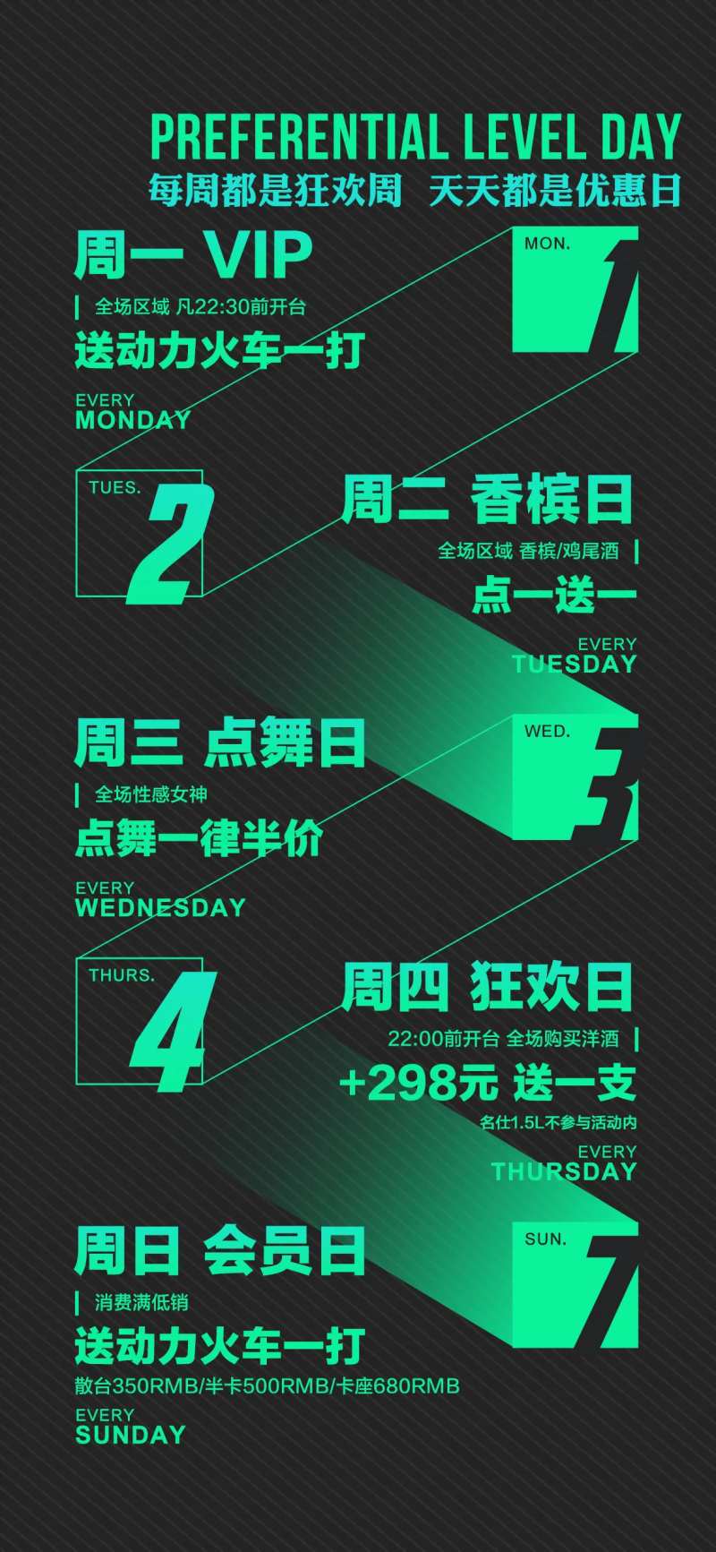 酒吧会员优惠日海报-采灵感-cailinggan.com
