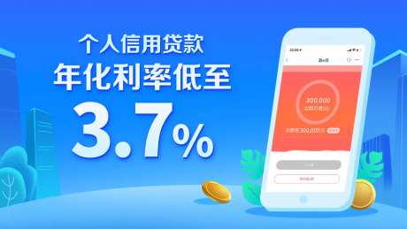 金融信用贷款海报展板-采灵感-https://www.cailinggan.com/