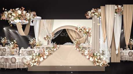 婚礼舞台区美陈布置-采灵感-https://www.cailinggan.com/