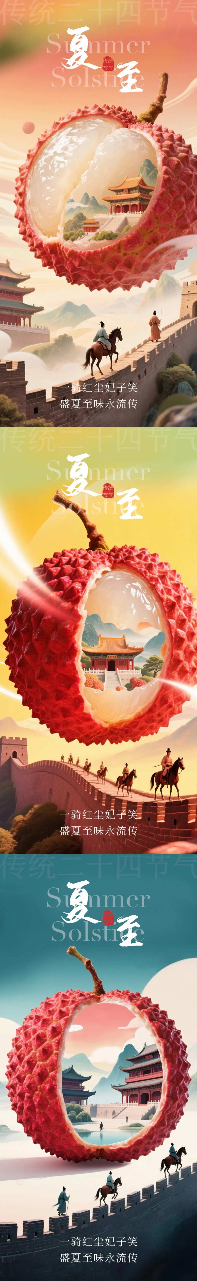 夏至海报荔枝节气-采灵感-cailinggan.com