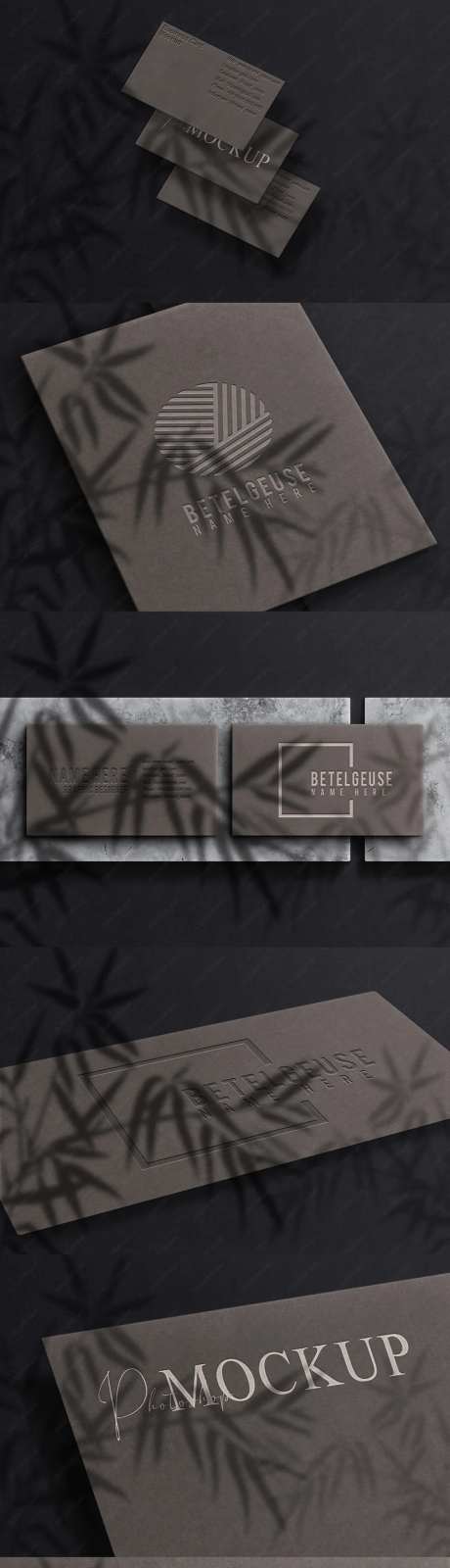 深色奢华牛皮纸张压印工艺LOGO样机-采灵感-https://www.cailinggan.com/