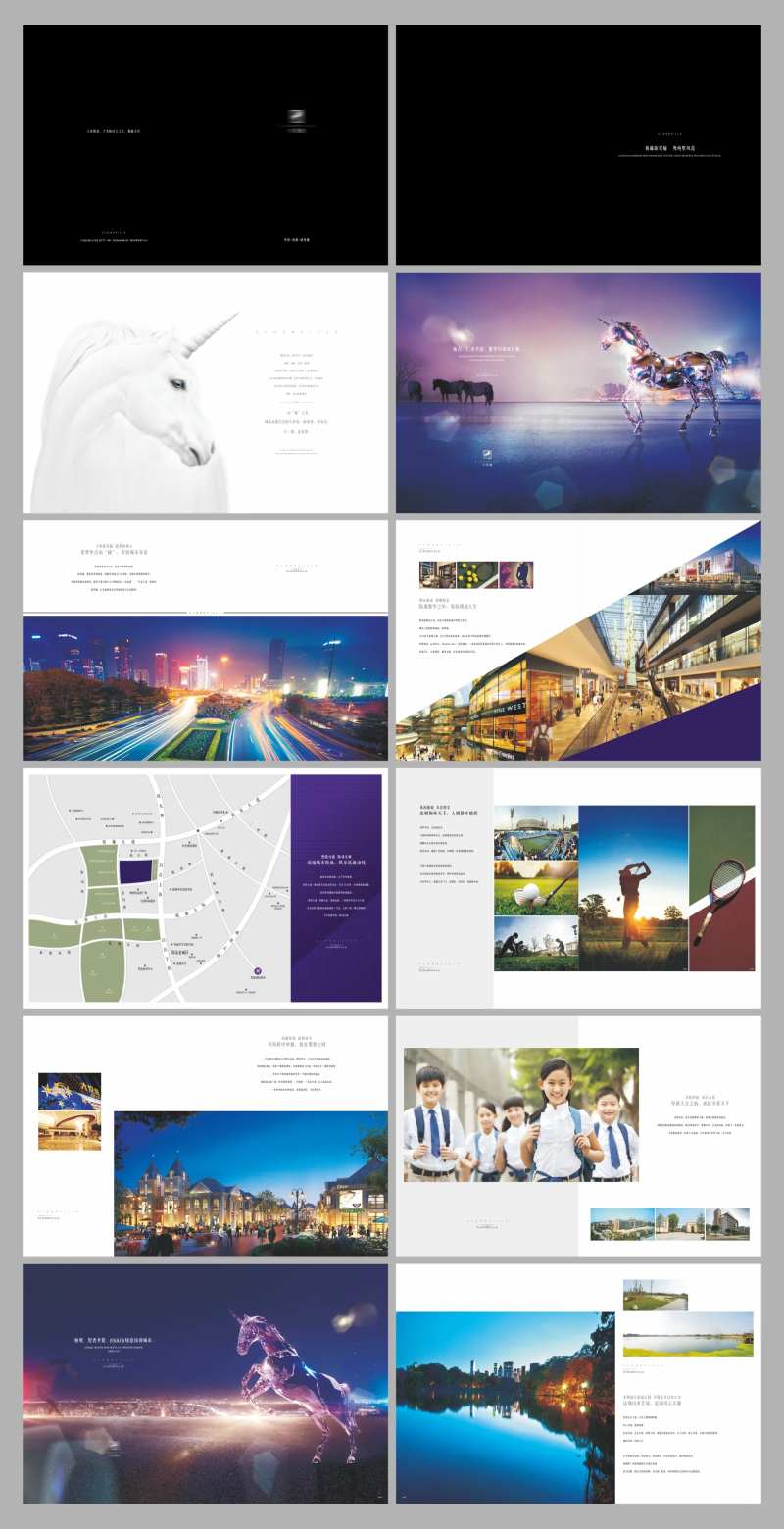 地产黑色别墅产品楼书手册-采灵感-cailinggan.com