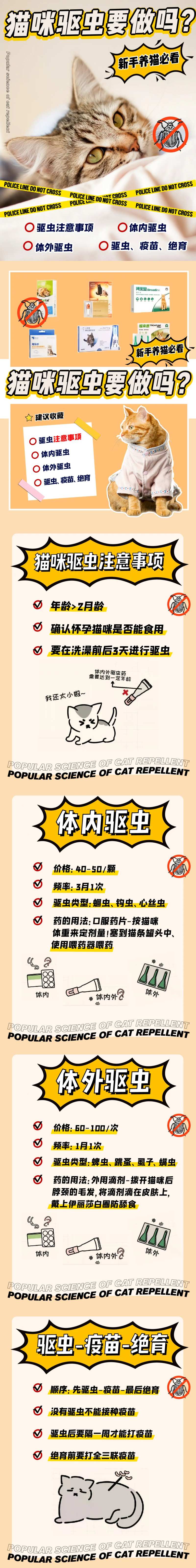 猫驱虫宠物知识科普系列图-采灵感-cailinggan.com