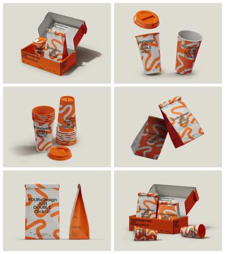 咖啡杯奶茶杯样机-采灵感-https://www.cailinggan.com/