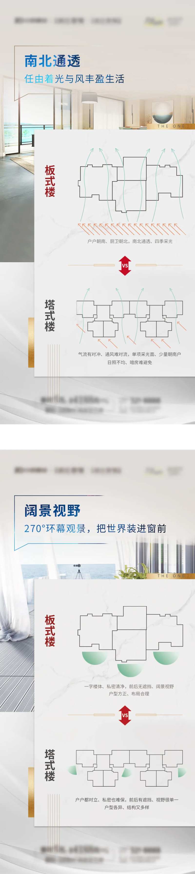 地产板楼塔楼视野对比海报-采灵感-cailinggan.com