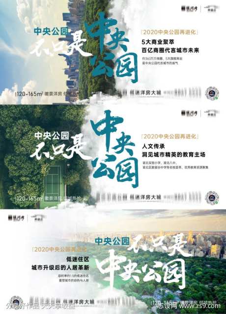地产中央公园价值系列海报-采灵感-https://www.cailinggan.com/