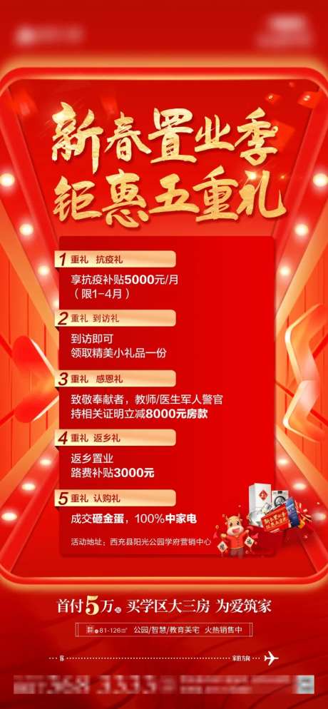 地产新春置业五重礼海报-采灵感-https://www.cailinggan.com/
