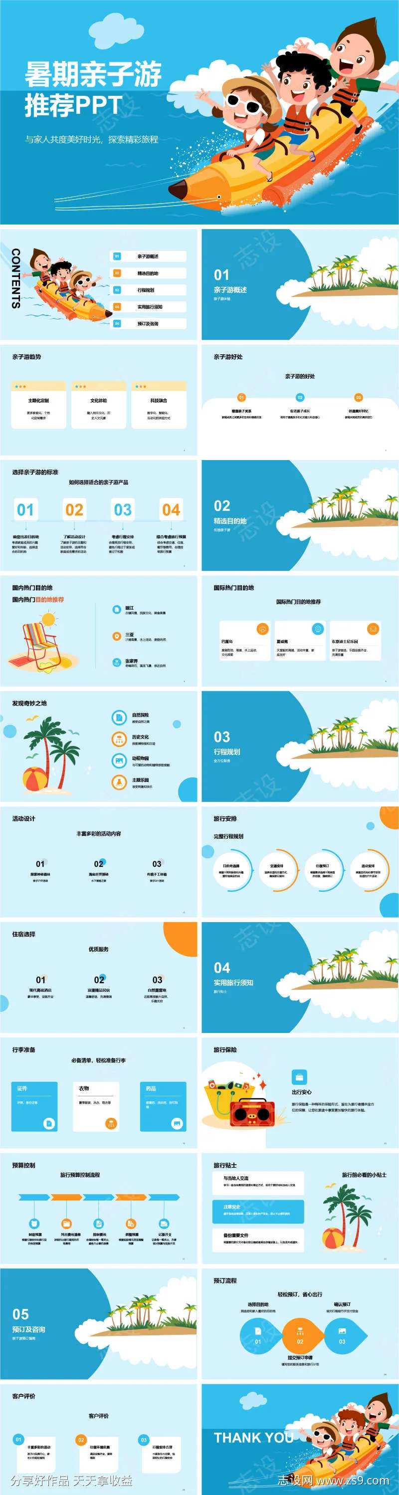 暑期亲子游行程推荐PPT-采灵感-cailinggan.com