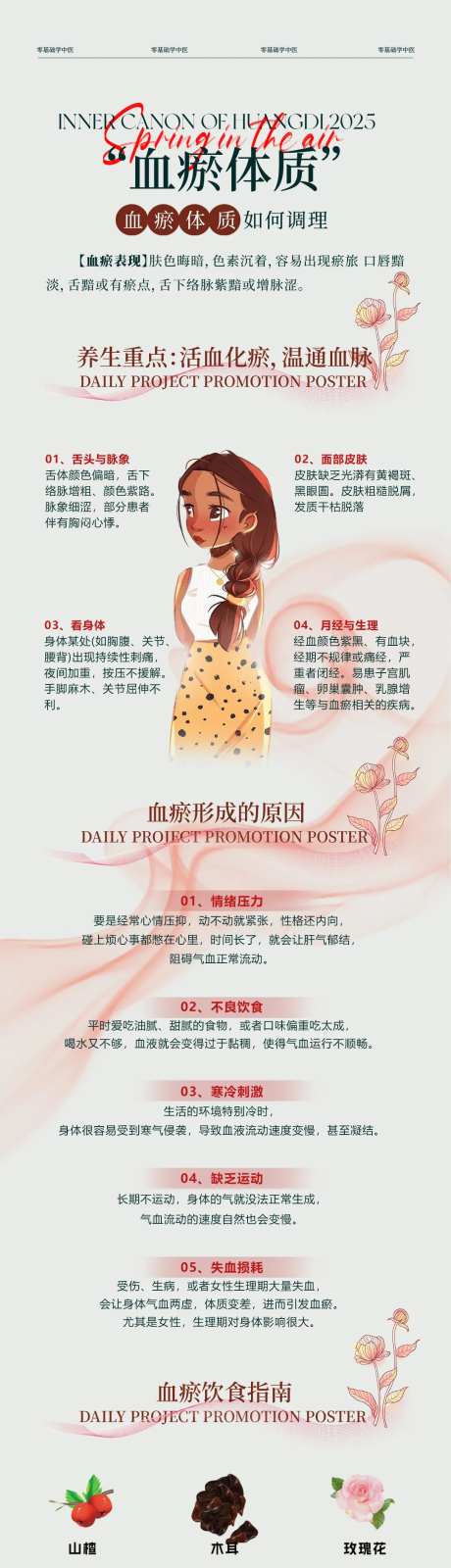 中医九大体质淤血体质长图海报-采灵感-https://www.cailinggan.com/