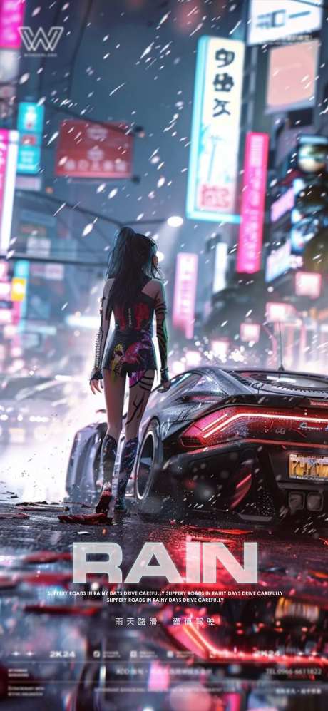 酒吧夜店下雨天海报-采灵感-https://www.cailinggan.com/