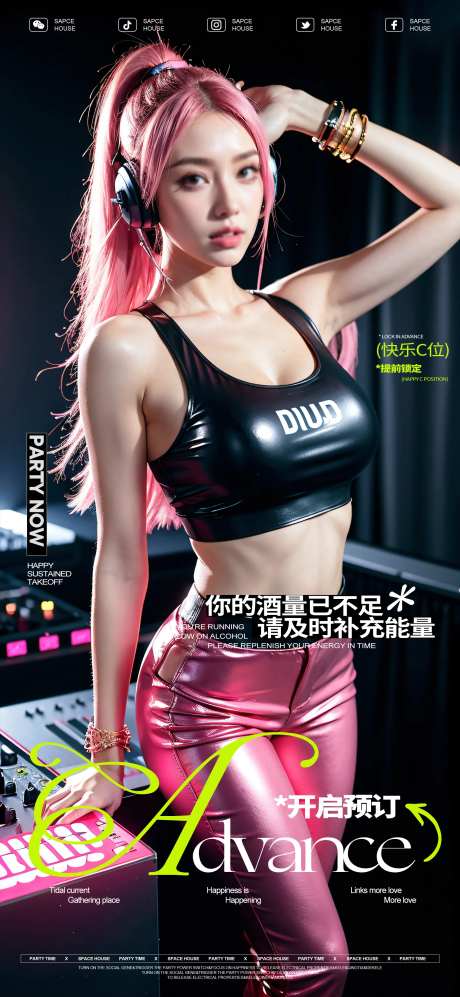 酒吧预订订台宣传海报-采灵感-https://www.cailinggan.com/