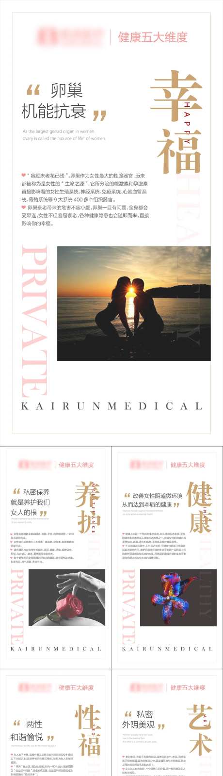 医美两性文化五大维度简约系列海报-采灵感-https://www.cailinggan.com/