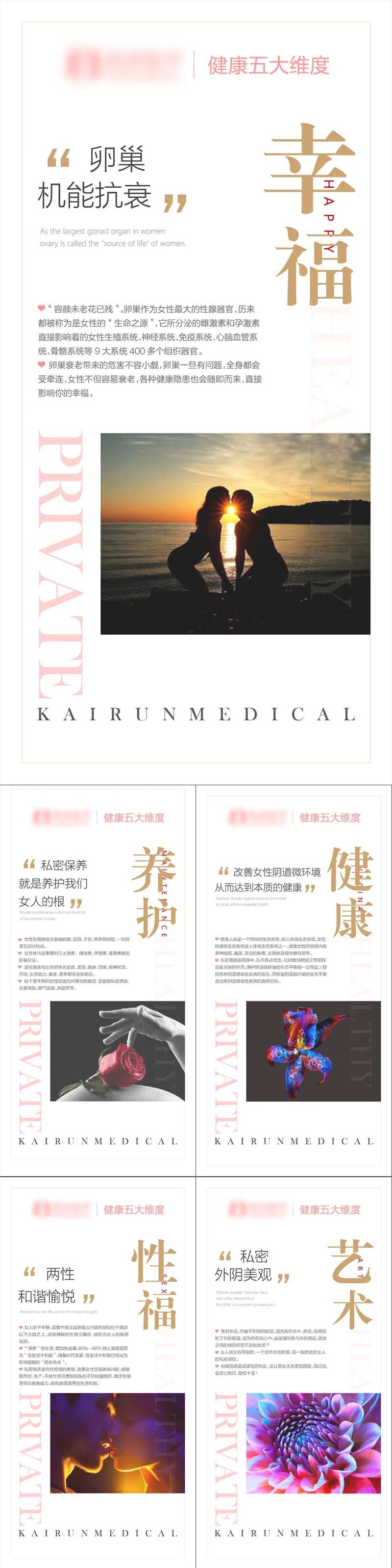 医美两性文化五大维度简约系列海报-采灵感-cailinggan.com