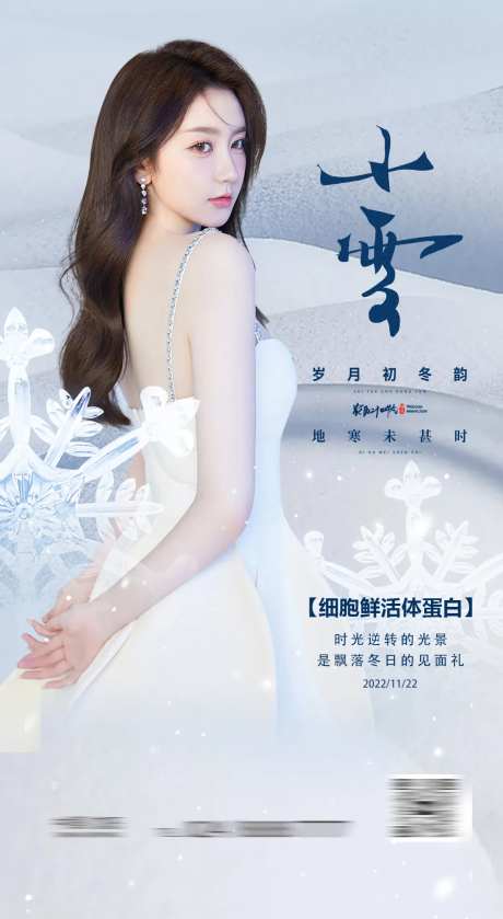医美小雪节气海报-采灵感-https://www.cailinggan.com/