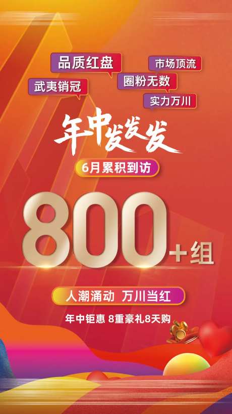 地产年中热销到访海报-采灵感-https://www.cailinggan.com/