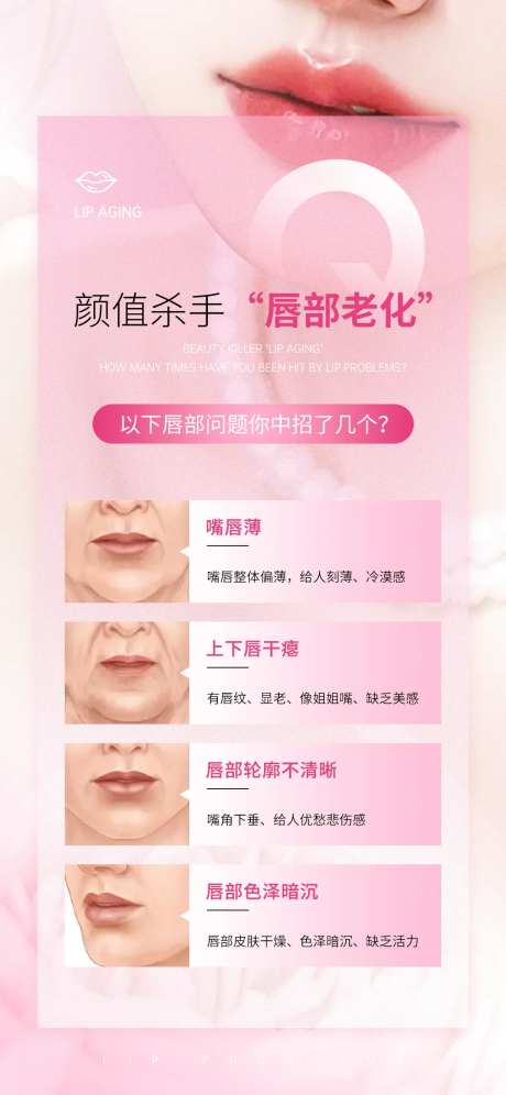 医美唇部问题自检海报-采灵感-https://www.cailinggan.com/