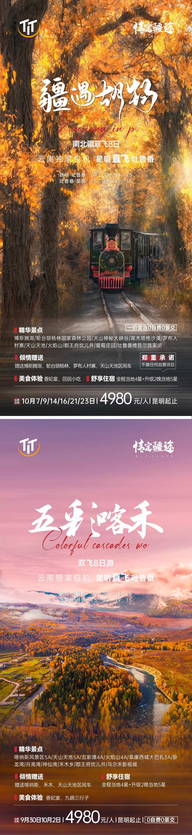 新疆胡杨林喀纳斯旅游海报-采灵感-cailinggan.com