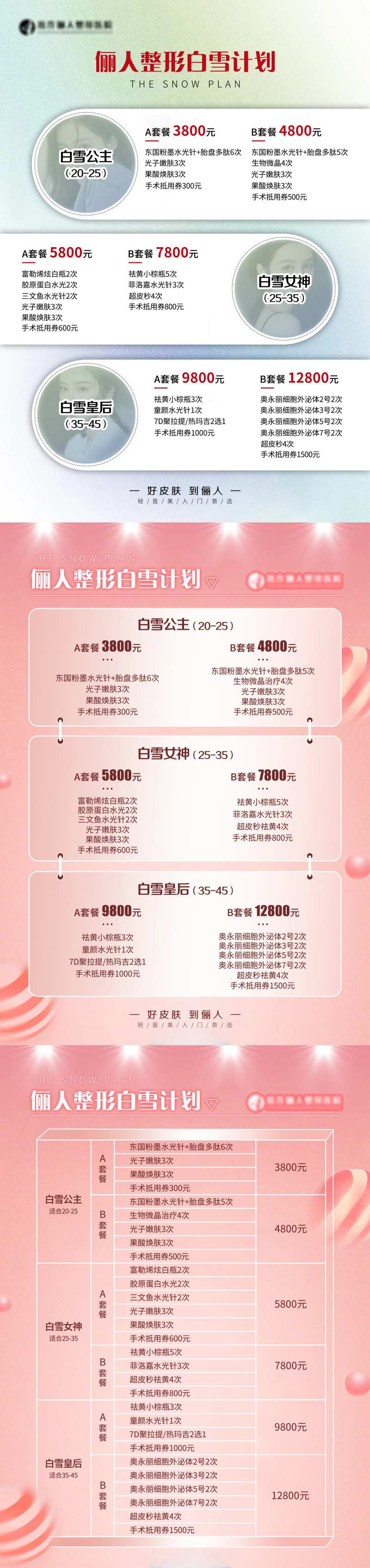 医美皮肤项目套餐桌牌海报-采灵感-cailinggan.com