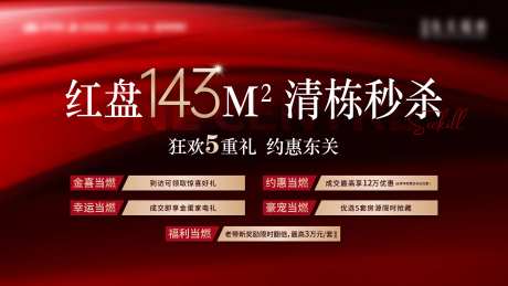 地产热销政策5重礼物展板-采灵感-https://www.cailinggan.com/