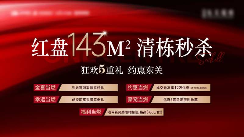 地产热销政策5重礼物展板-采灵感-cailinggan.com