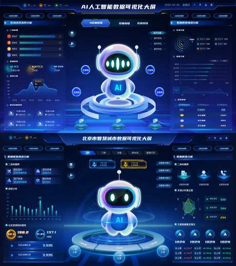 AI人工智能可视化大屏设计-采灵感-https://www.cailinggan.com/