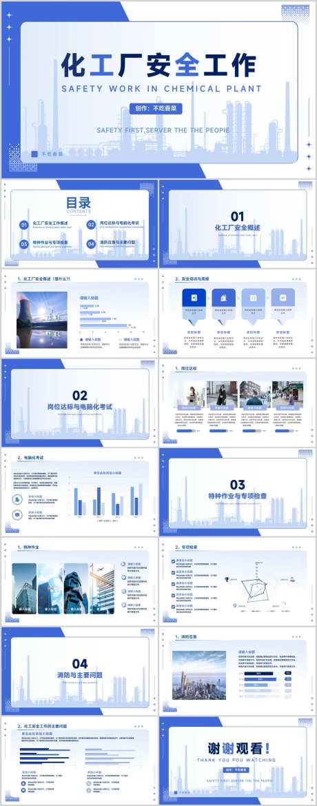 化工厂安全工作PPT模板-采灵感-https://www.cailinggan.com/