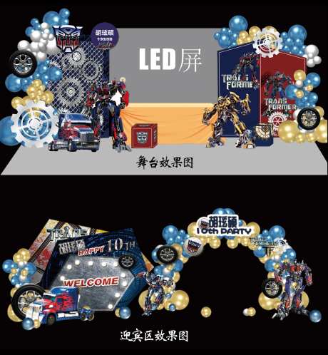 变形金刚生日宴美陈-采灵感-https://www.cailinggan.com/