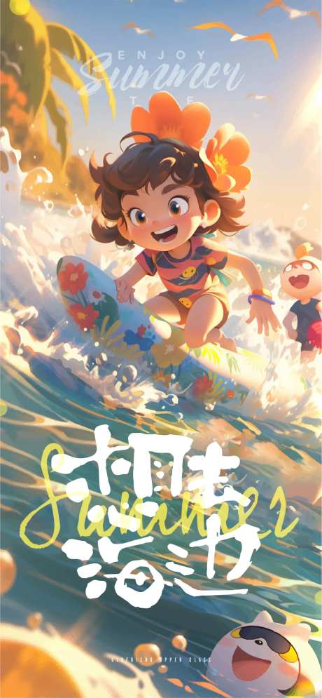 夏日冲浪海报-采灵感-https://www.cailinggan.com/