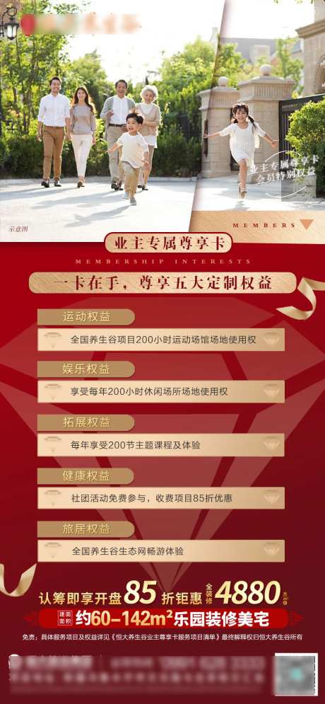 地产业主会员尊享卡海报-采灵感-https://www.cailinggan.com/