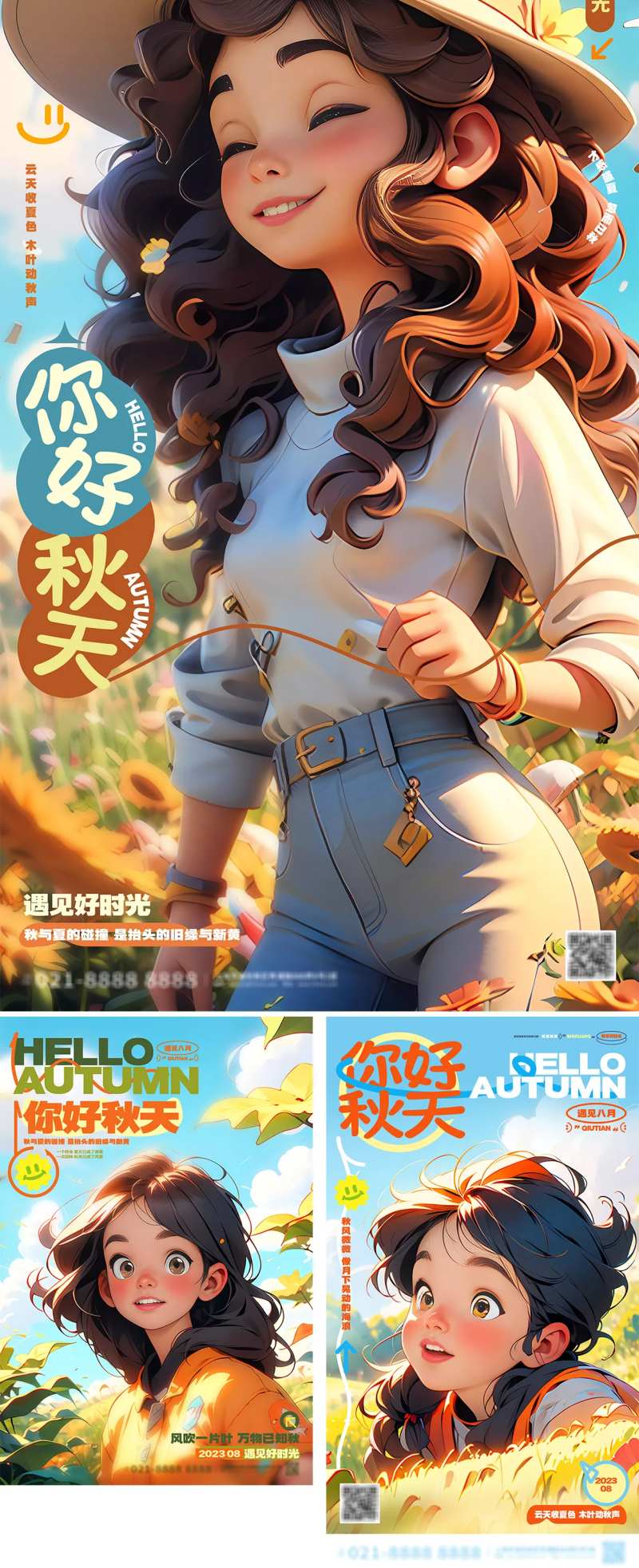 秋天你好日签海报-采灵感-cailinggan.com