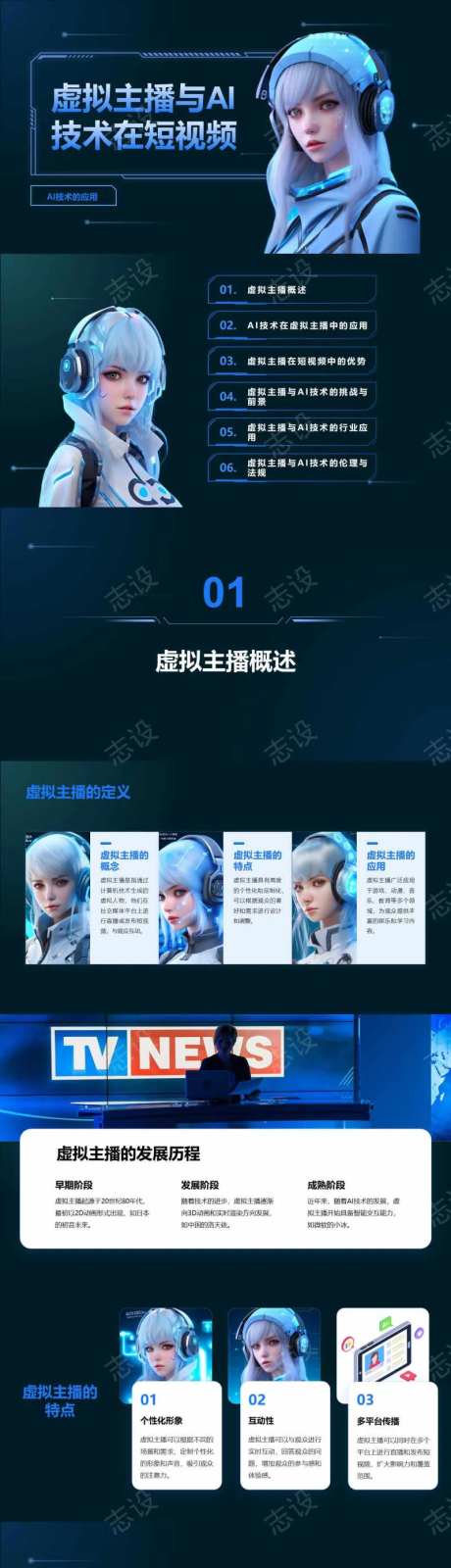 虚拟主播与AI技术在短视频应用PPT-采灵感-https://www.cailinggan.com/