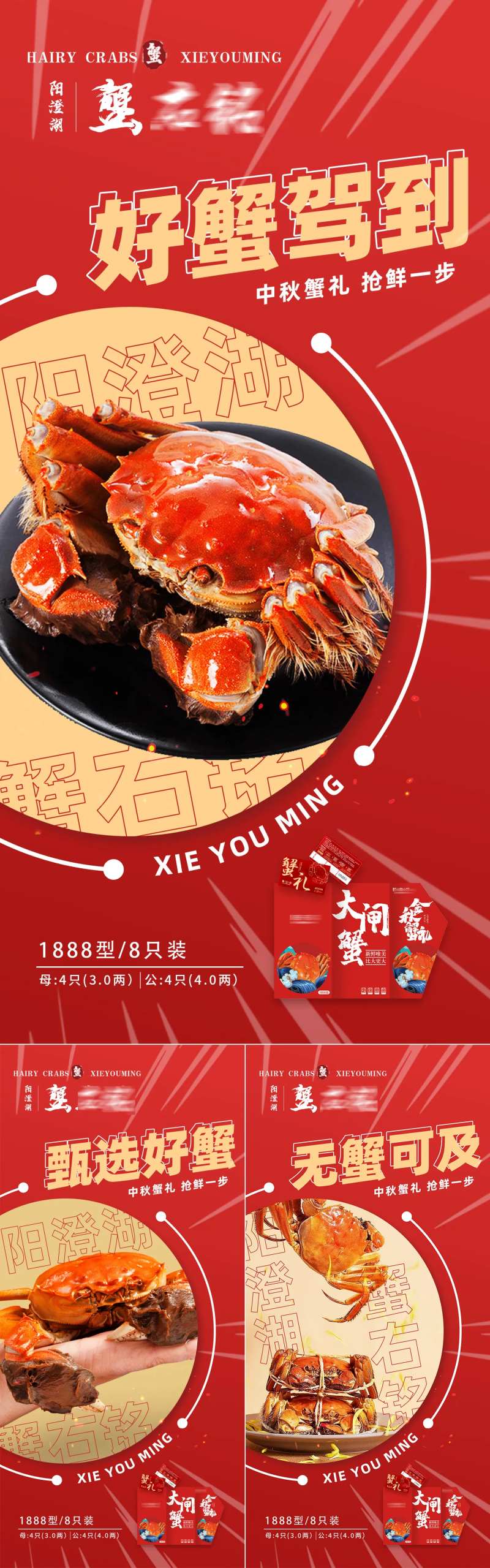中秋大闸蟹礼品活动海报-采灵感-cailinggan.com