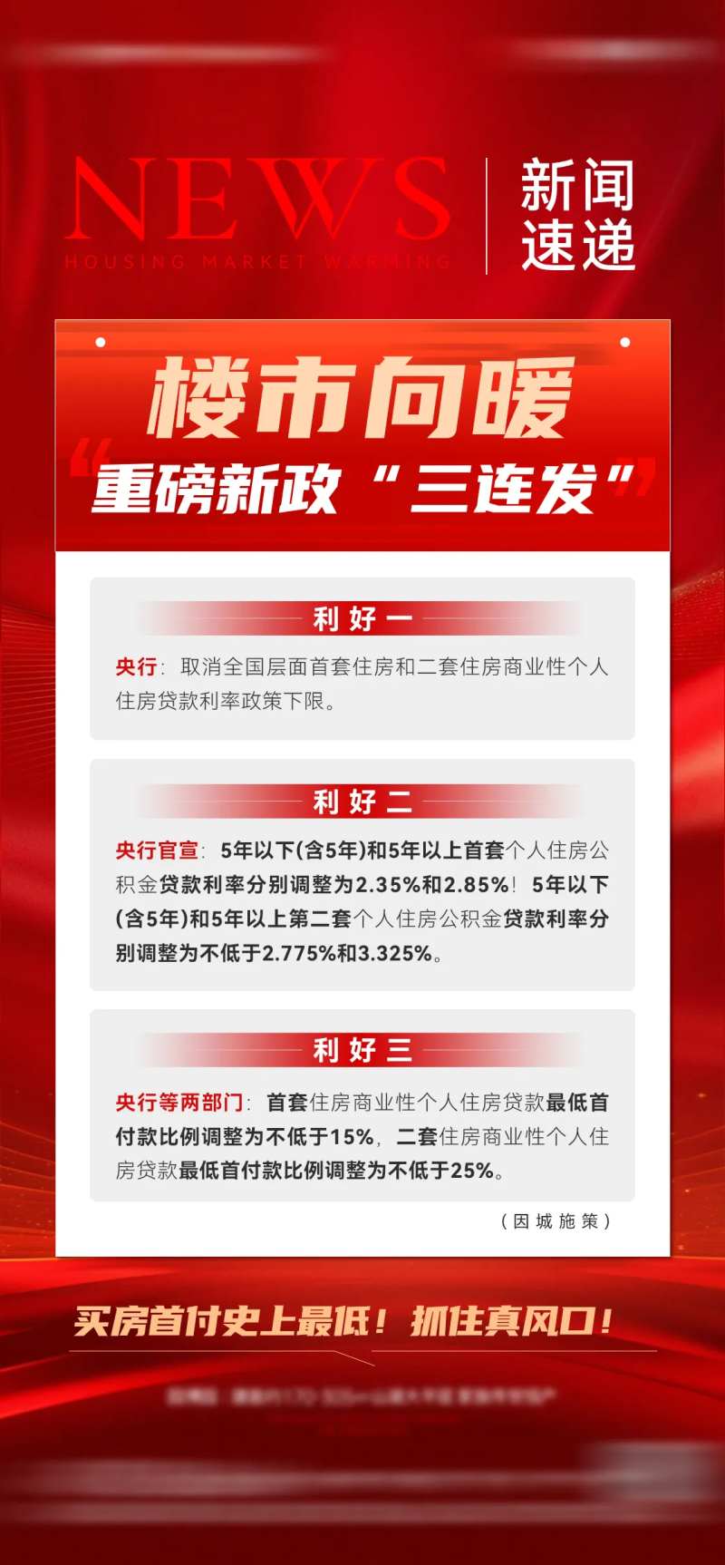 地产政策利好海报-采灵感-cailinggan.com