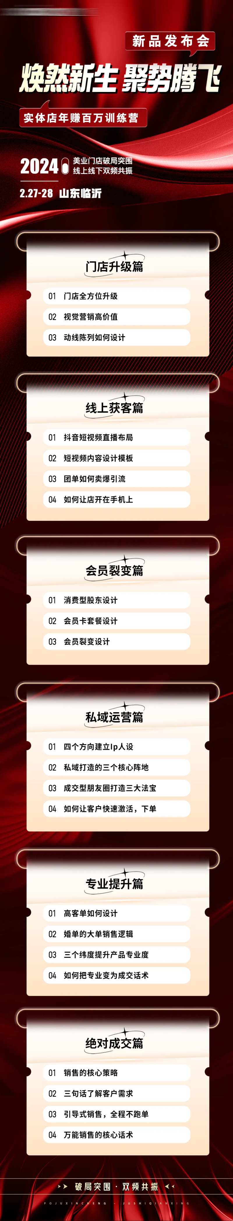 美业招商会议造势课程大纲长图海报-采灵感-cailinggan.com