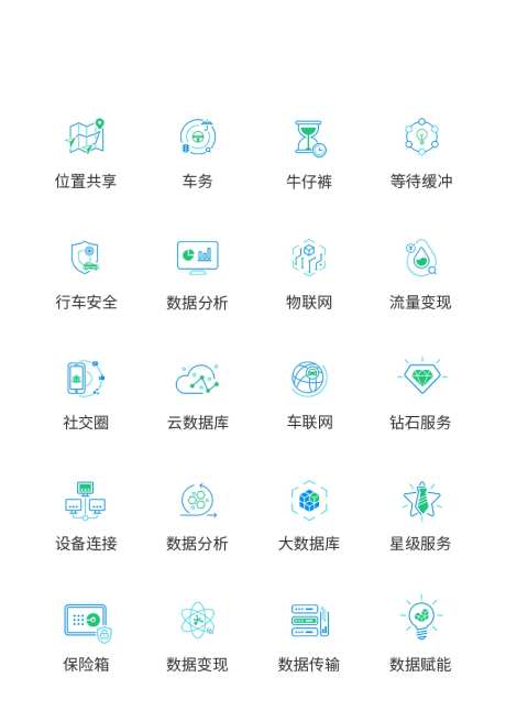 科技类大数据UI图标-采灵感-https://www.cailinggan.com/