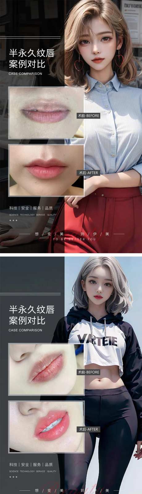 纹唇案例对比海报-采灵感-https://www.cailinggan.com/